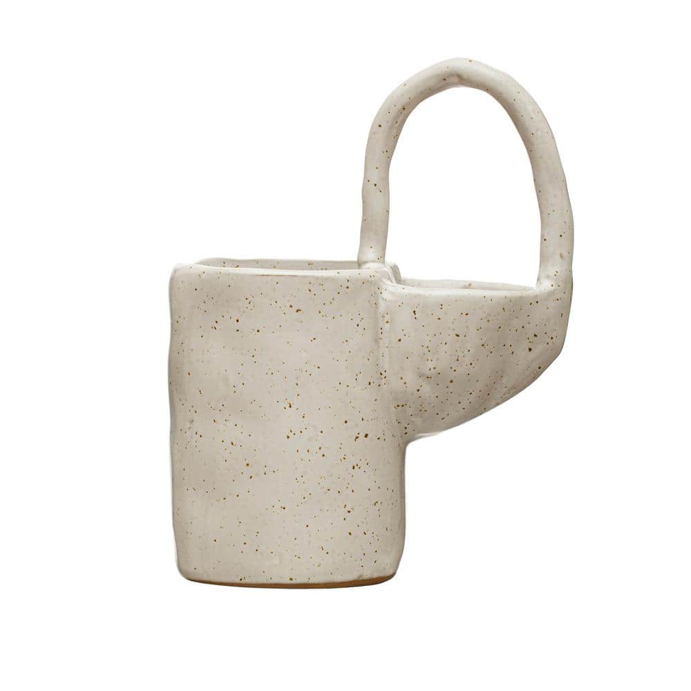 White Speckled Finish Stoneware Sponge and Brush Holder - Hercitys