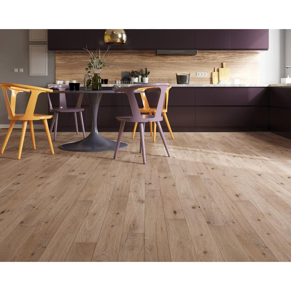 Tate Oak 1/4 in. T x 5 in. W Click Lock Engineered Hardwood Flooring (16.68 sq.ft./case) - Hercitys