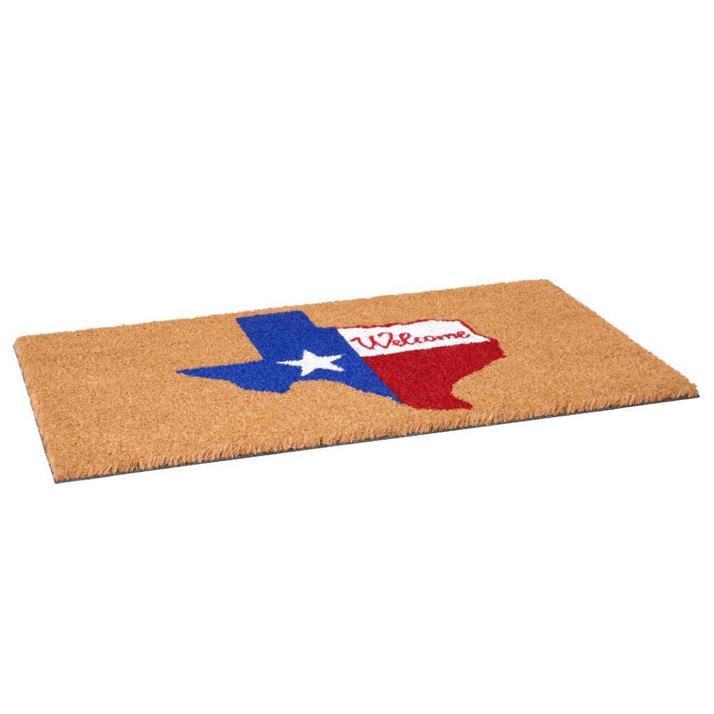 Multi-Colored 29 in. x 17 in. Coir Non-Slip Indoor/Outdoor Door Mat - Hercitys