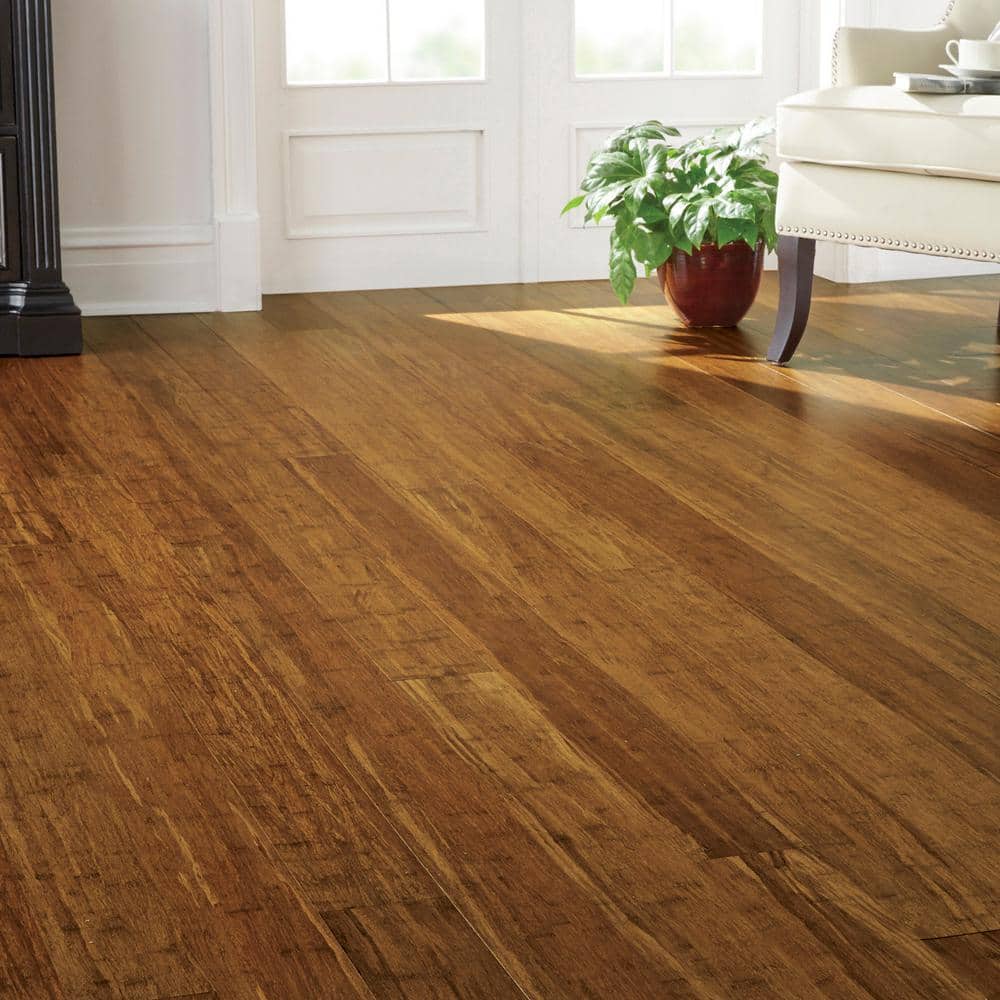 Strand Woven Harvest 3/8 in. T x 4.92 in. W x 36-1/4 in. L Solid Bamboo Flooring(24.76 sqft / case ) - Hercitys