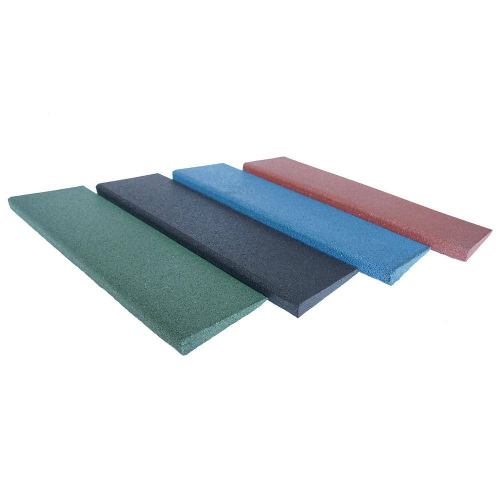Eco-Sport 1 in. x 0.50 ft. W x 1.62 ft. L Terra Cotta Interlocking Rubber Flooring Ramp (1-Pack) - Hercitys
