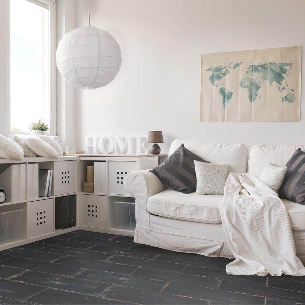 Retro Nero 8-1/4 in. x 23-1/2 in. Porcelain Floor and Wall Tile (11.12 sq. ft./Case) - Hercitys