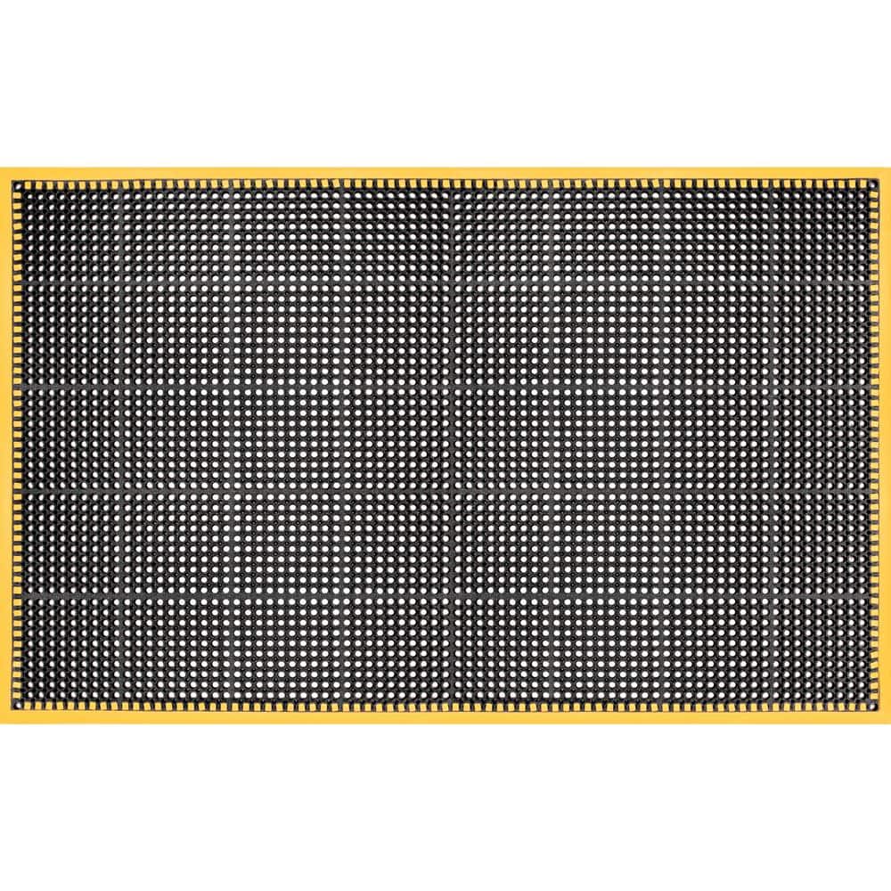 Safety Tru-Tread Yellow Black 40 in. x 64 in. Rubber 4 Sided Indoor Commercial Door Mat - Hercitys