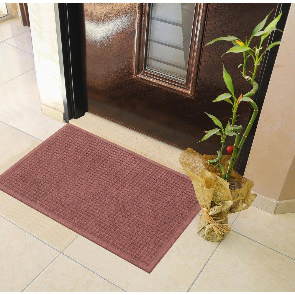 A1HC Heavy Duty Dark Brown 24 in. x 36 in. Polypropylene Dirt Cleaning and Water Absorbing Door Mat - Hercitys