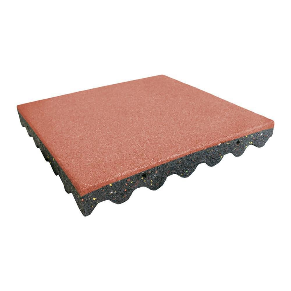Eco-Safety 2.5 in. x 1.62 ft. W x 1.62 ft. L Terra Cotta Rubber Interlocking Flooring Tiles (10.56 sq. ft.)(4-Pack) - Hercitys