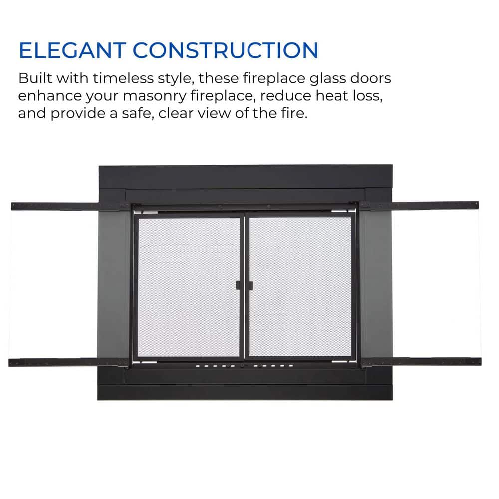 Harland Small Glass Fireplace Doors With Screen - Hercitys