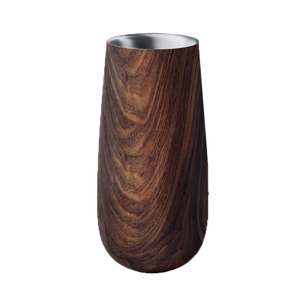 Double Walled 8 Oz. Insulated Mahogany Stainless Steel Flute Champagne Tumbler with Spill Proof - Hercitys