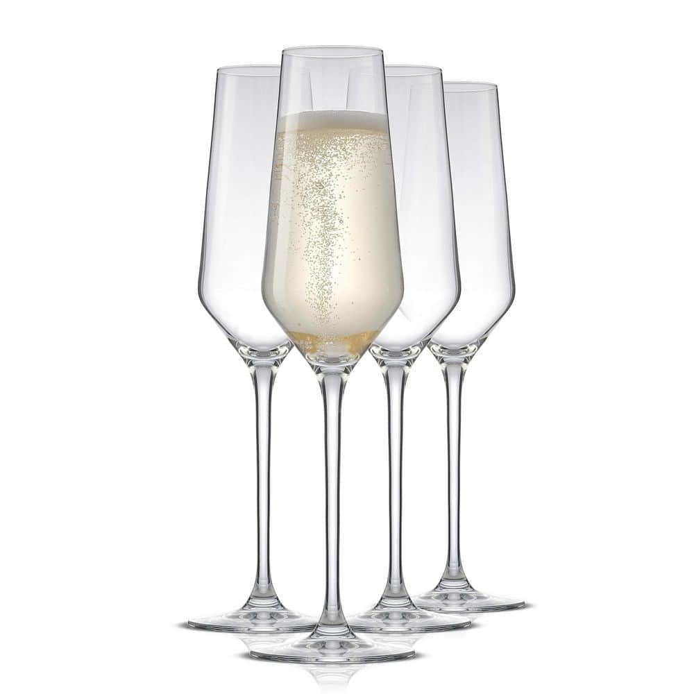 Layla 6.5 oz. Lead-Free Crystal Champagne Glasses, (Set of 4) - Hercitys