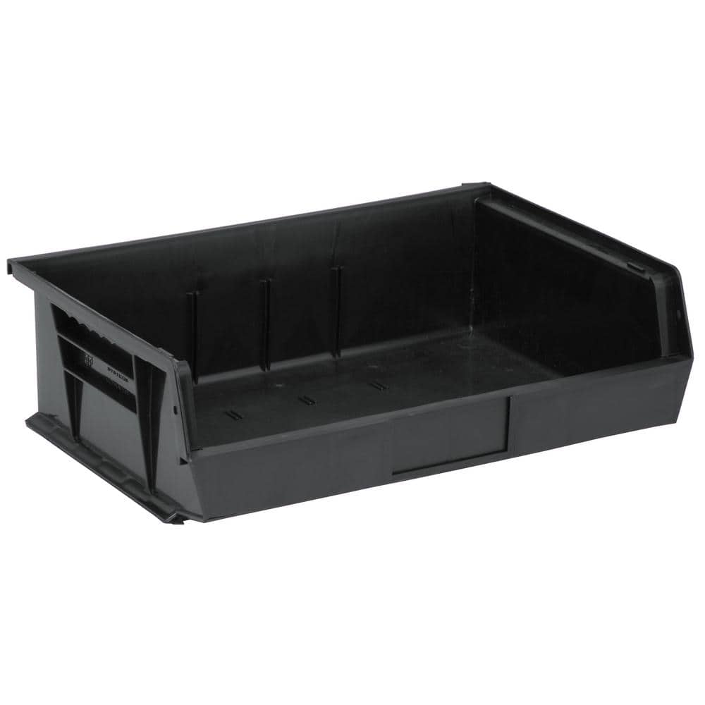 Ultra Series 7.77 qt. Stack and Hang Bin in Black (6-Pack) - Hercitys