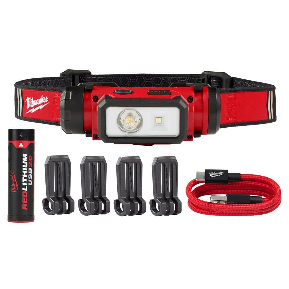 600 Lumens LED REDLITHIUM Hard Hat Headlamp - Hercitys