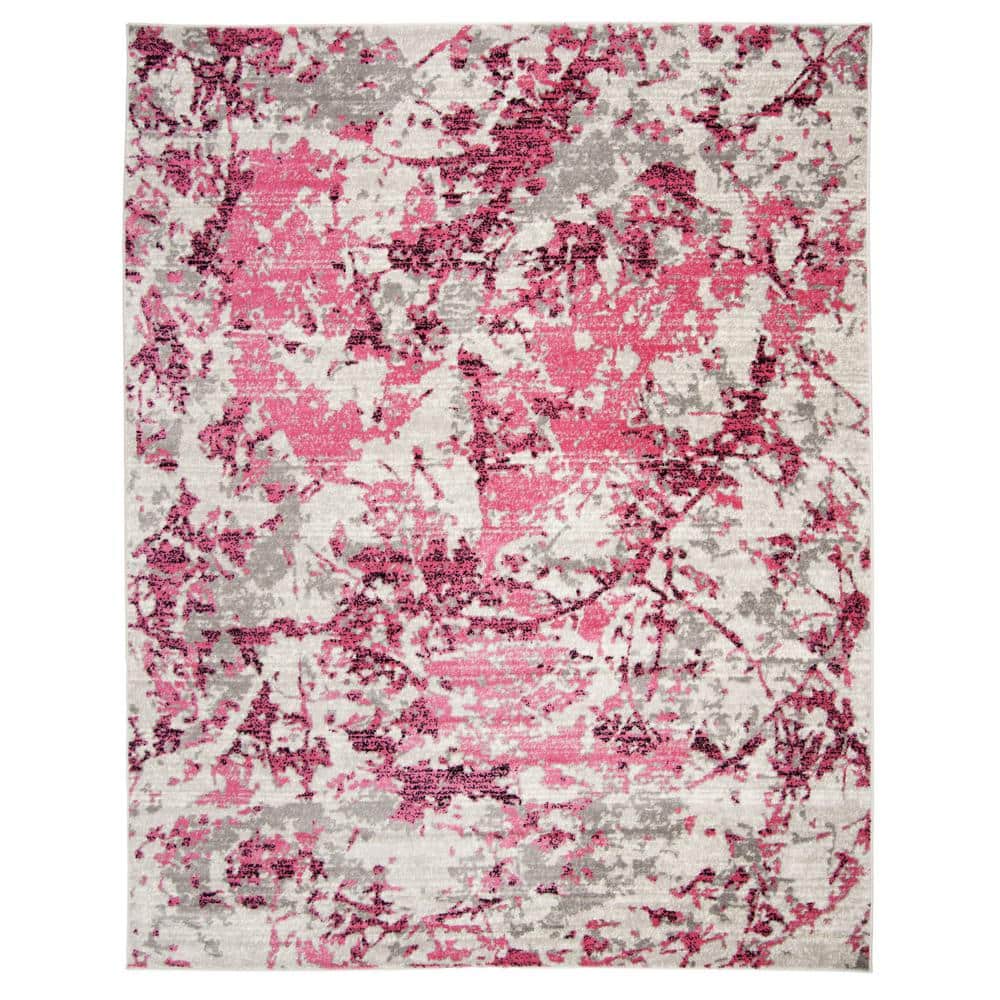 Skyler Pink/Ivory 9 ft. x 12 ft. Abstract Area Rug - Hercitys