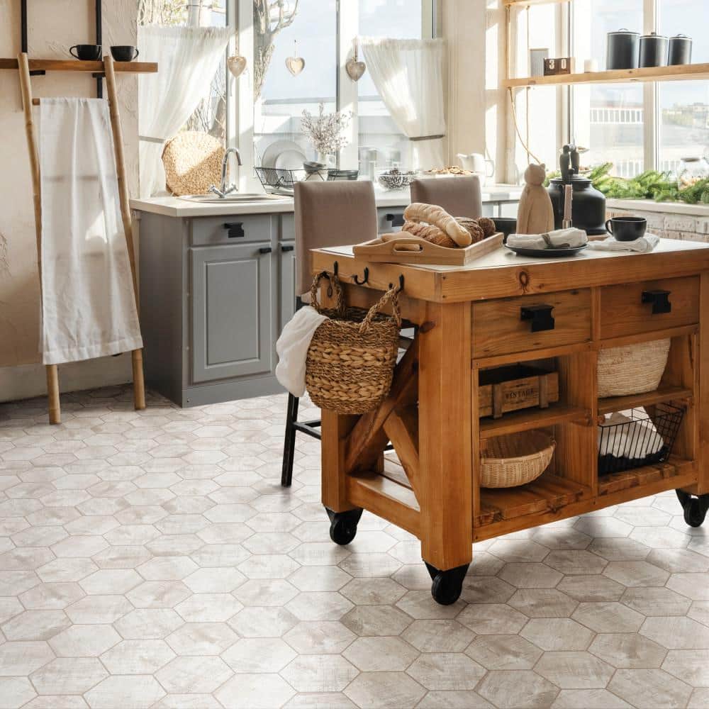 Sawnwood Hex Grey 8-5/8 in. x 9-7/8 in. Porcelain Floor and Wall Tile (11.5 sq. ft./Case) - Hercitys