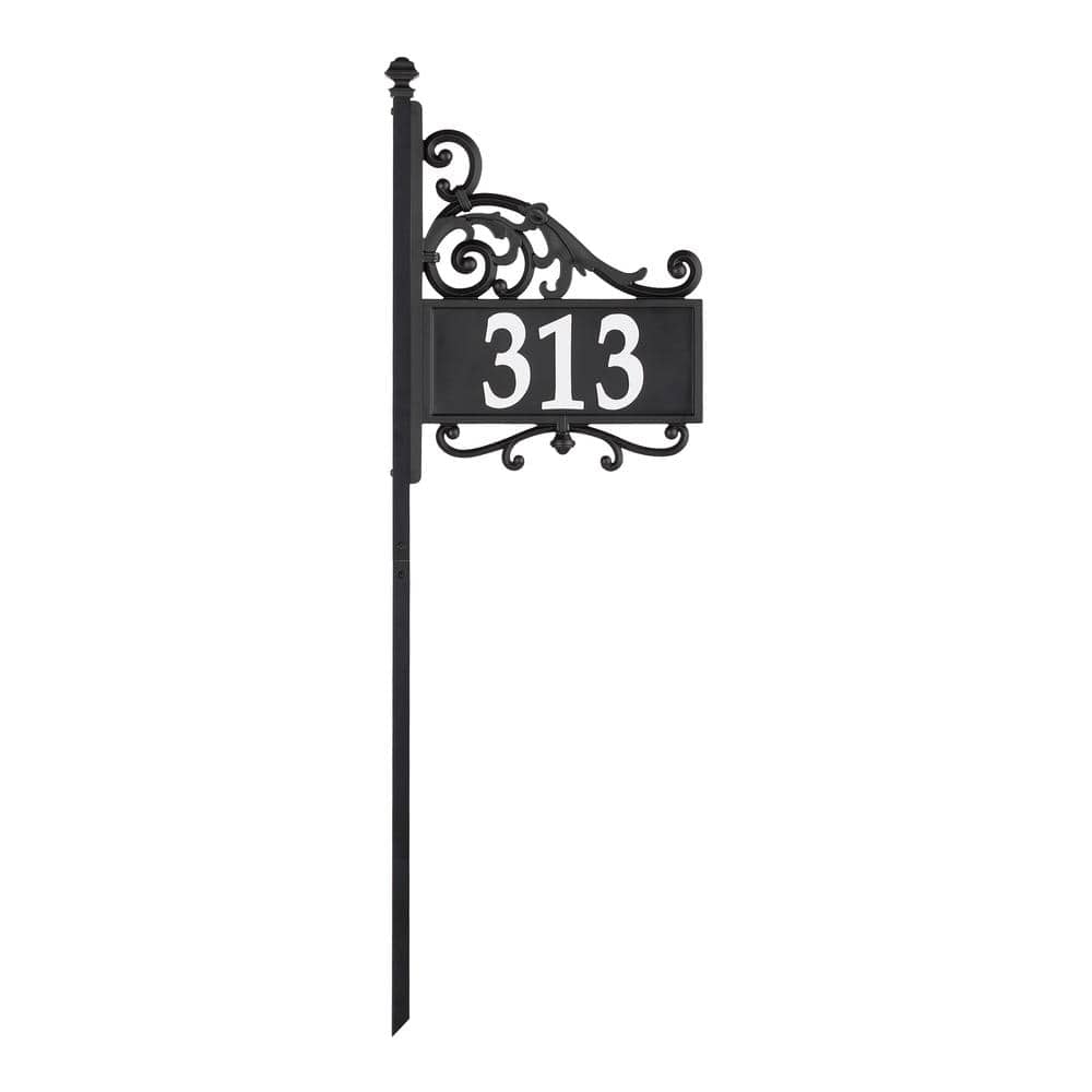Nite Bright Acanthus Rectangle Reflective Address Post Sign - Hercitys