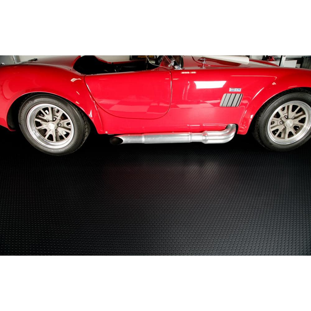 Small Coin 5 ft. x 10 ft. Midnight Black Commercial Grade Vinyl Garage Flooring Cover and Protector - Hercitys