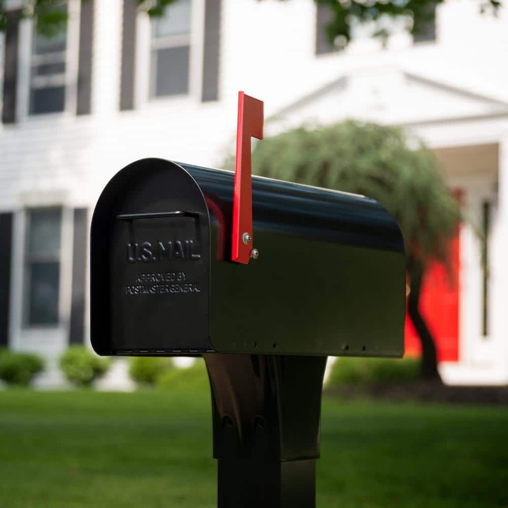 Ironside Black, Large, Steel, Post Mount Mailbox - Hercitys