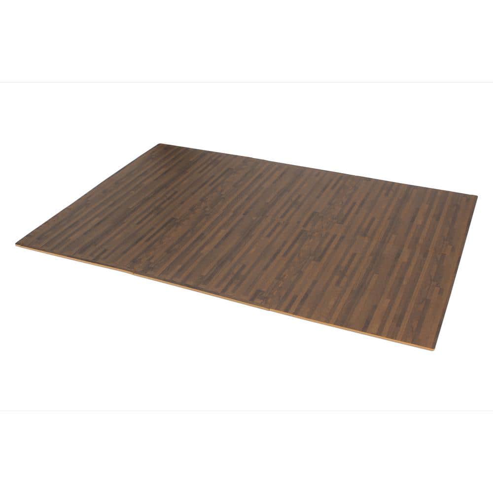 Walnut Printed Wood Grain 24 in. x 24 in. x 3/8 in. Interlocking EVA Foam Flooring Mat (24 sq. ft. / pack) - Hercitys