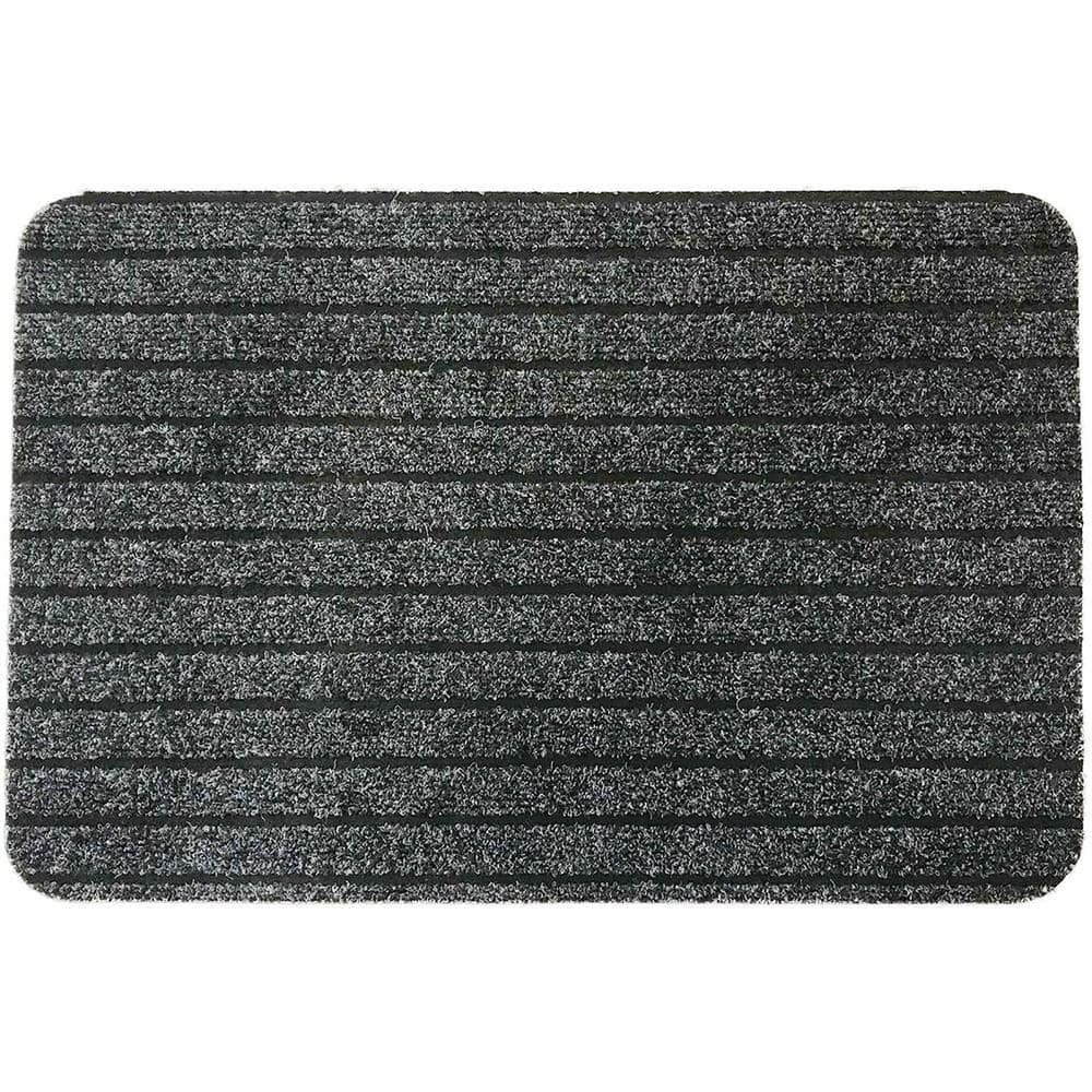 Evideco Chloe Polypropylene Latex Rug 16 in. x 24 in. Grey Outdoor Front Door Mat - Hercitys