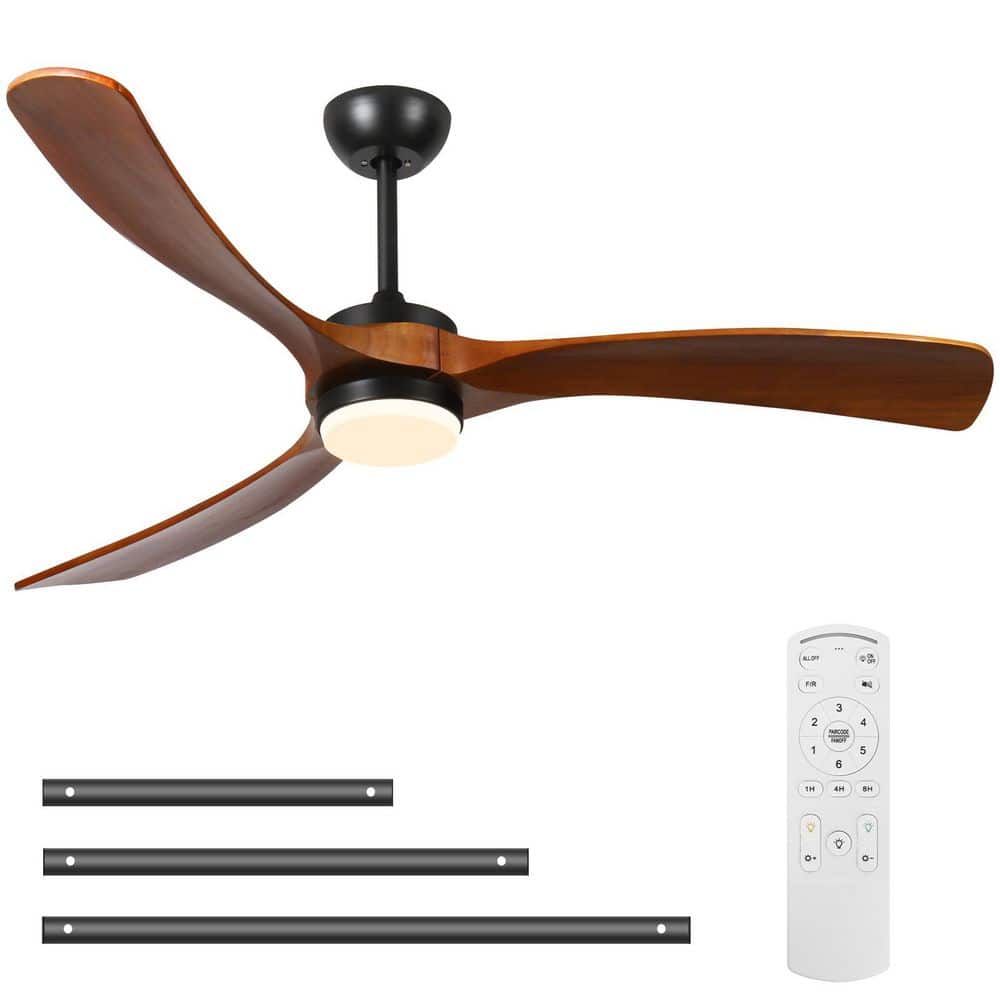XX 60 in. Indoor Color Changing Integrated LED Matte Black Ceiling Fan with Light and Remote Control - Hercitys