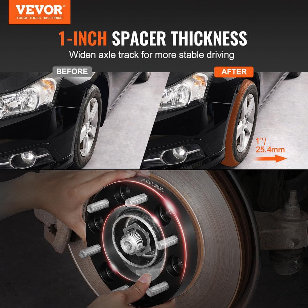 Wheel Spacers, Wheel Adapters, 6 Lug Forged Spacer, Fit for 1979-2022 Toyota, Hummer, Lexus, Chevrolet, Honda, Black - Hercitys