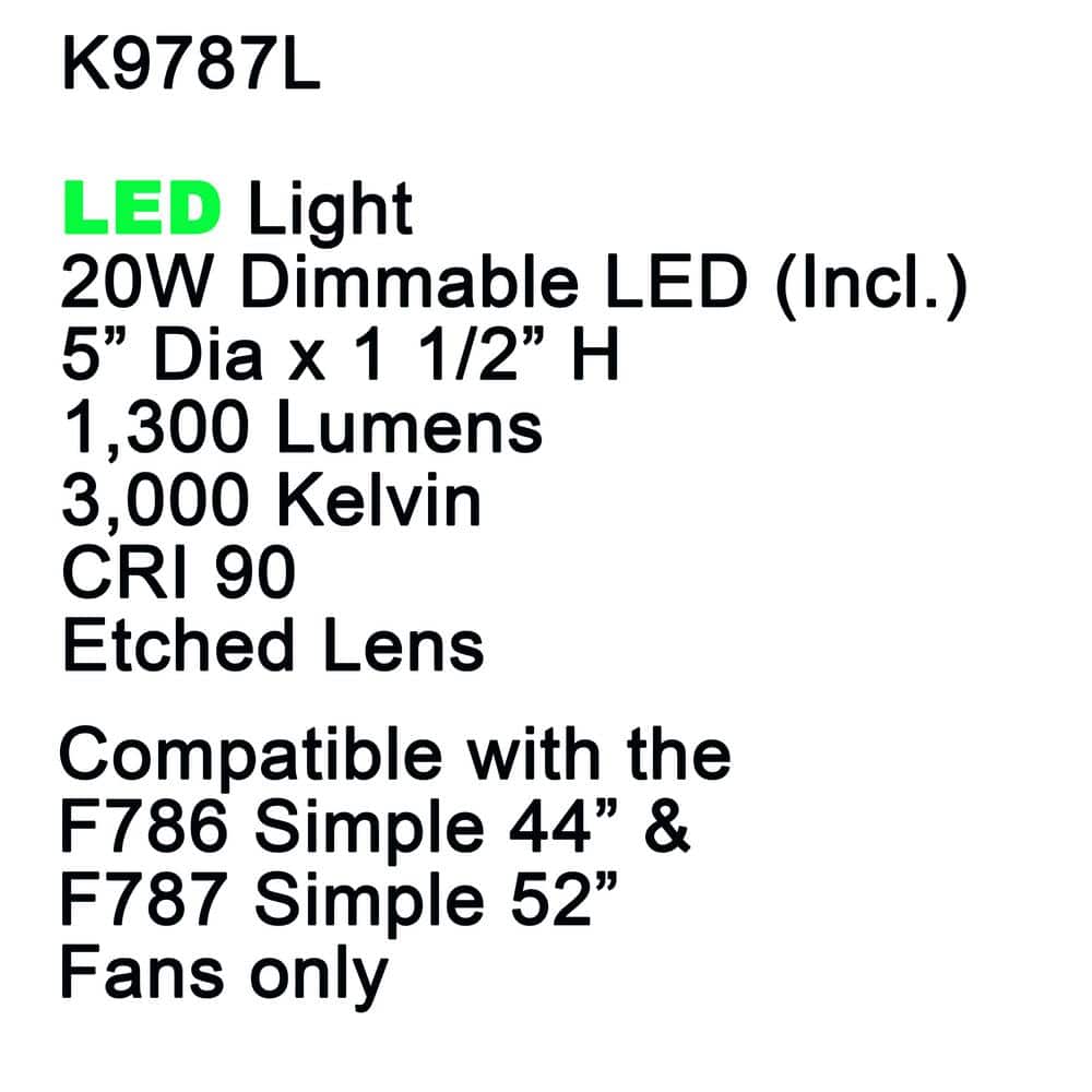 Simple 1-Light LED Flat White Ceiling Fan Light Kit - Hercitys