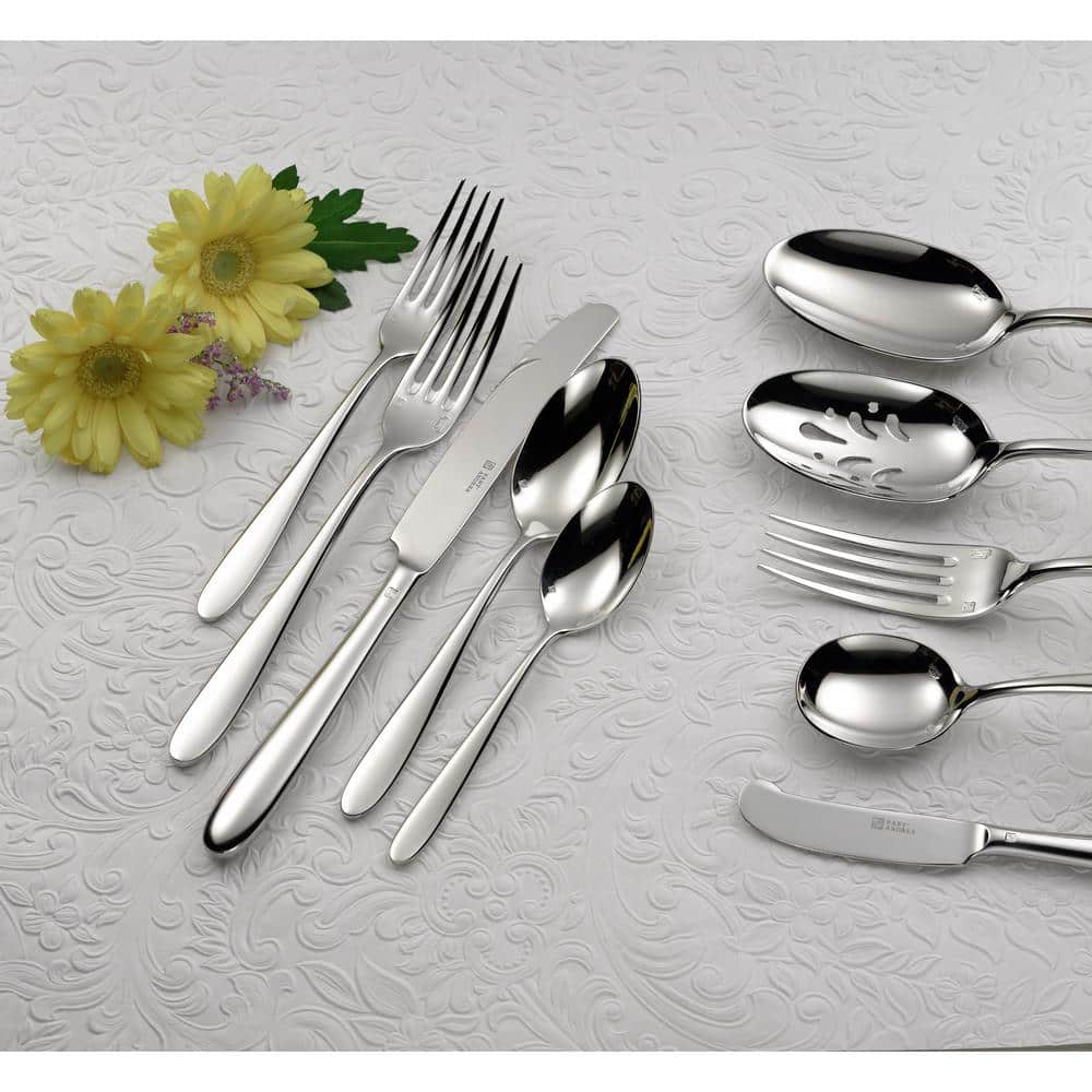 Mascagni II Silver 18/0 Stainless Steel European Teaspoon (12-Pack) - Hercitys