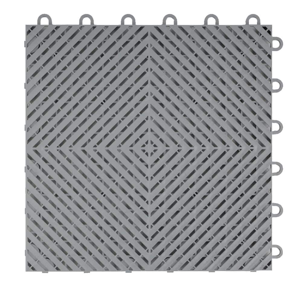 Ribtrax Smooth Home 12 in. W x 12 in. L Slate Gray Polypropylene Tile Flooring (10-Pack) - Hercitys
