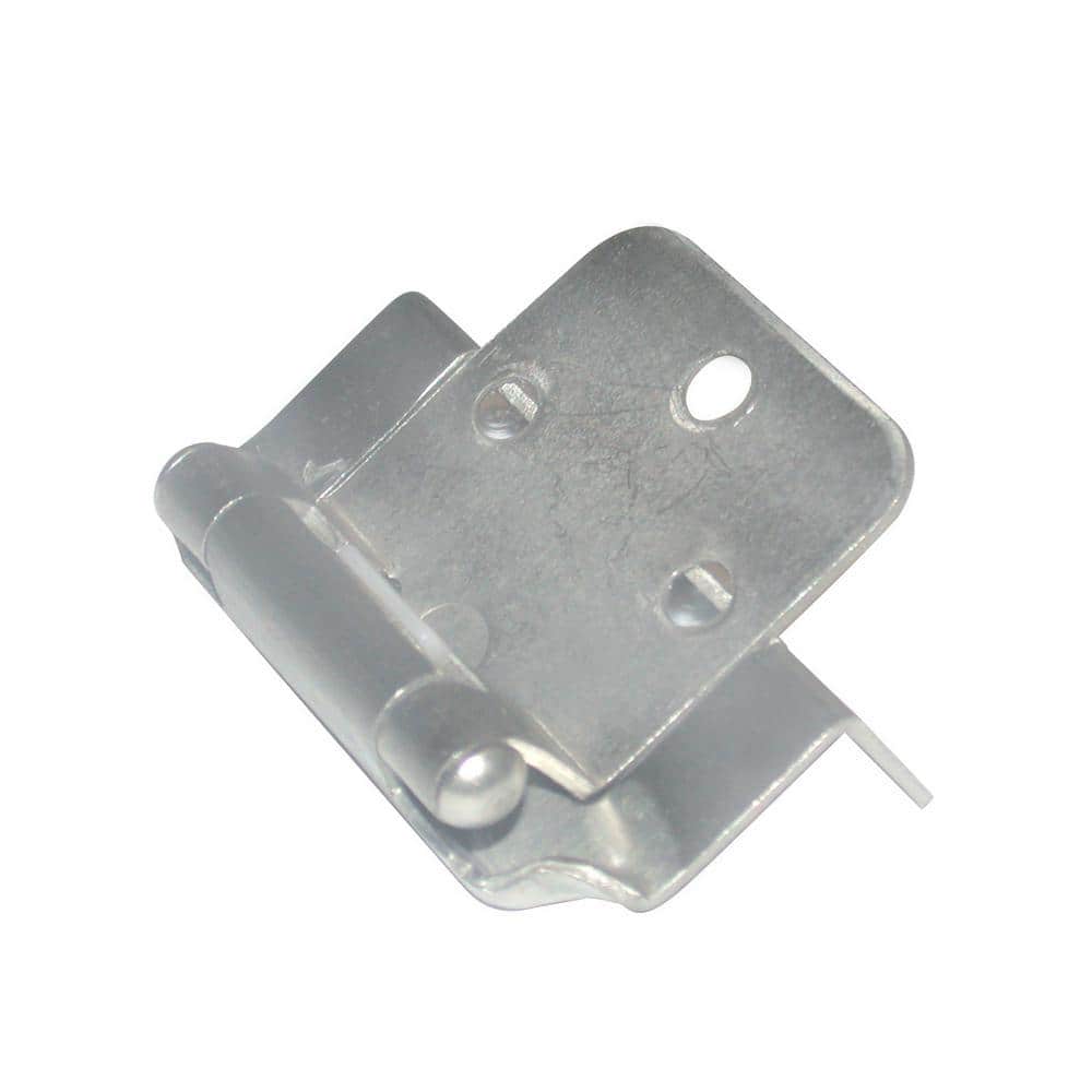 Brushed Nickel Semi-Concealed Self-Closing 5/8 in. Overlay for Face Frame Cabinet Wrap-around Hinge (2-Pack) - Hercitys