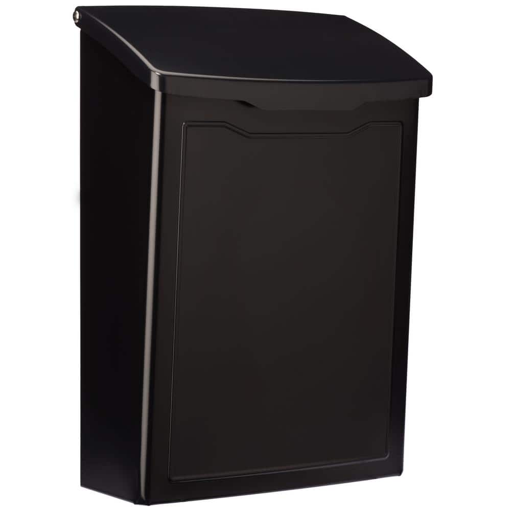 Marina Black Small Steel Wall Mount Mailbox - Hercitys