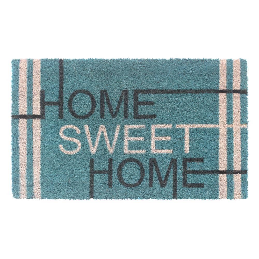 Home Sweet Home Teal Multi 30in. x 18in. Door Mat - Hercitys