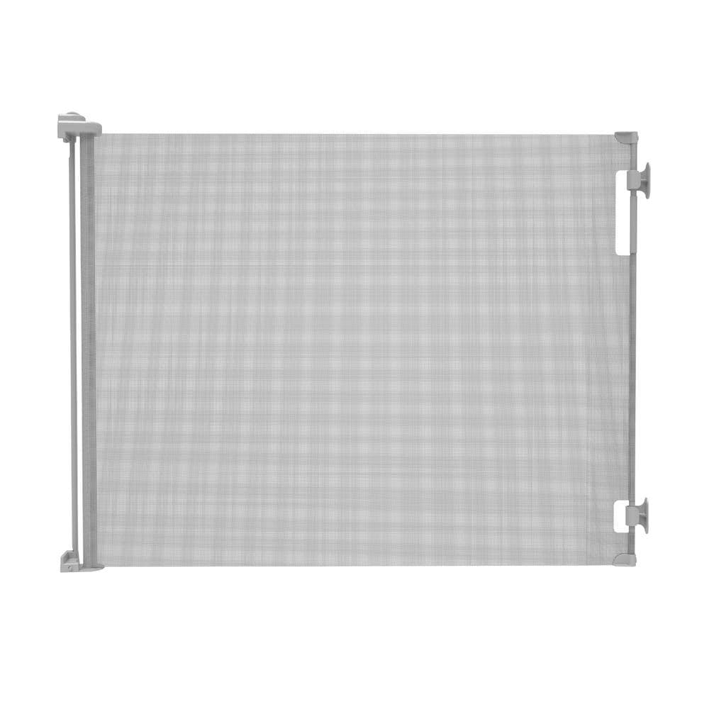 71 in. W x 41 in. H Indoor/Outdoor Retractable Baby Gate Gray - Hercitys