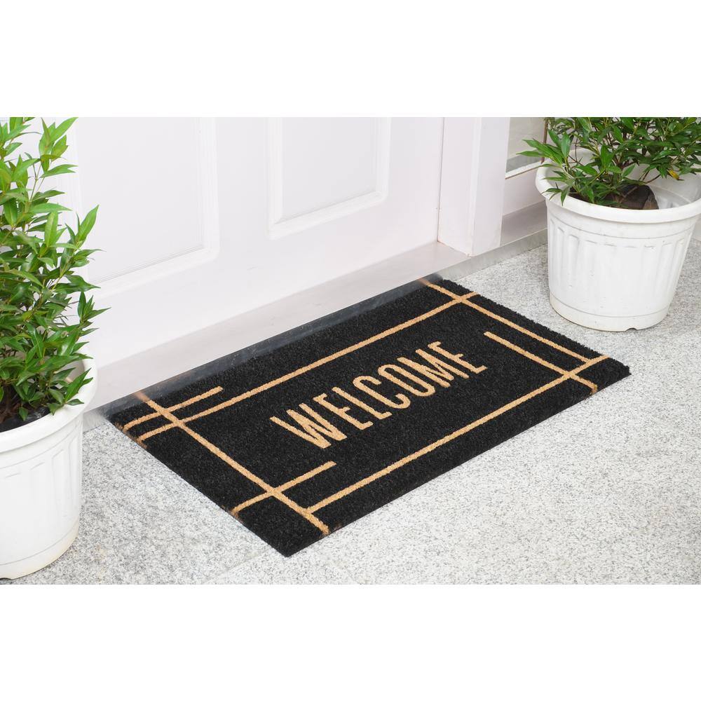 Modern Black Welcome Doormat 17″ x 29″ - Hercitys