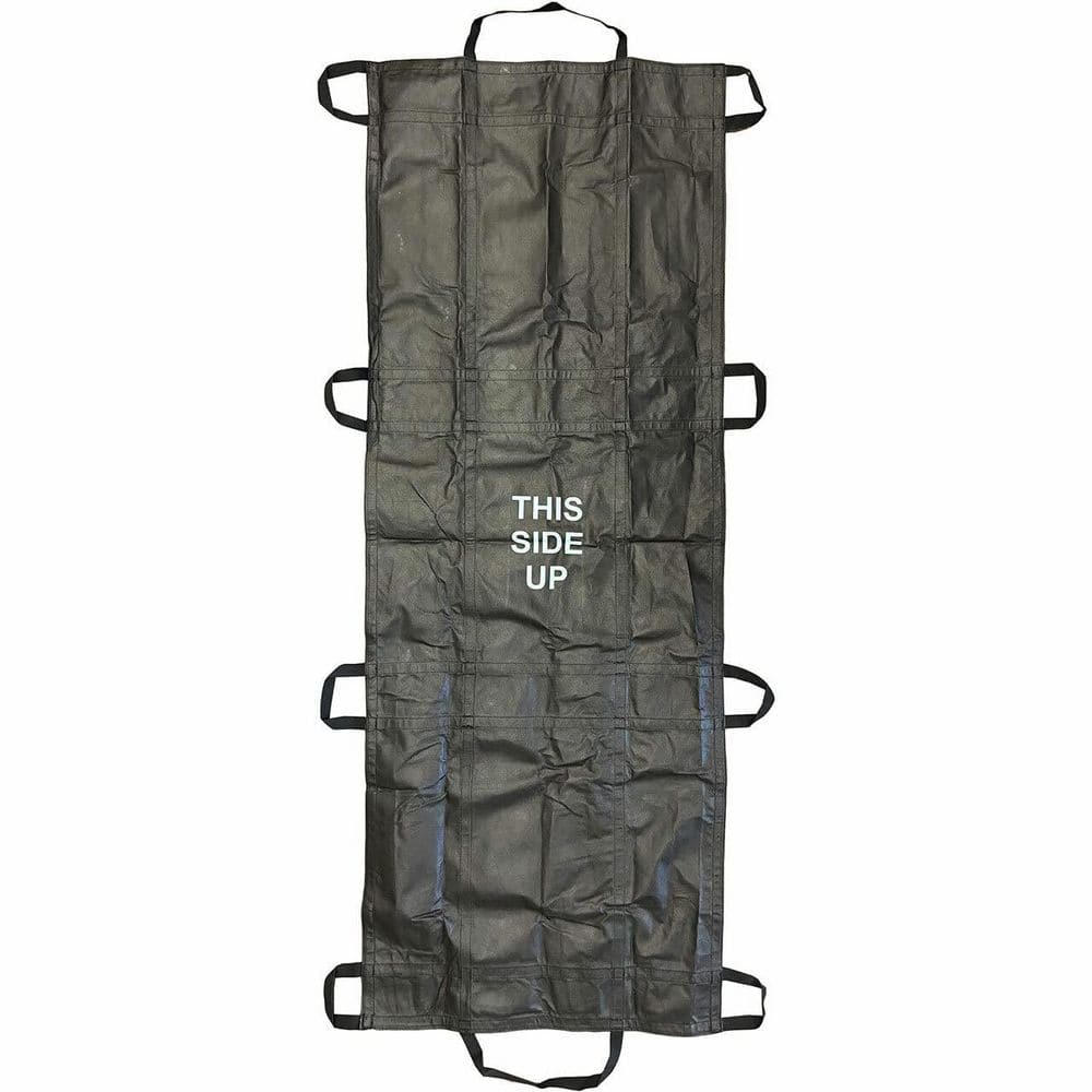 Disposable Emergency Stretcher Rated at 500 lb. with Black Nylon Handle and Non-Woven Fabric, for Patient Transfer - Hercitys