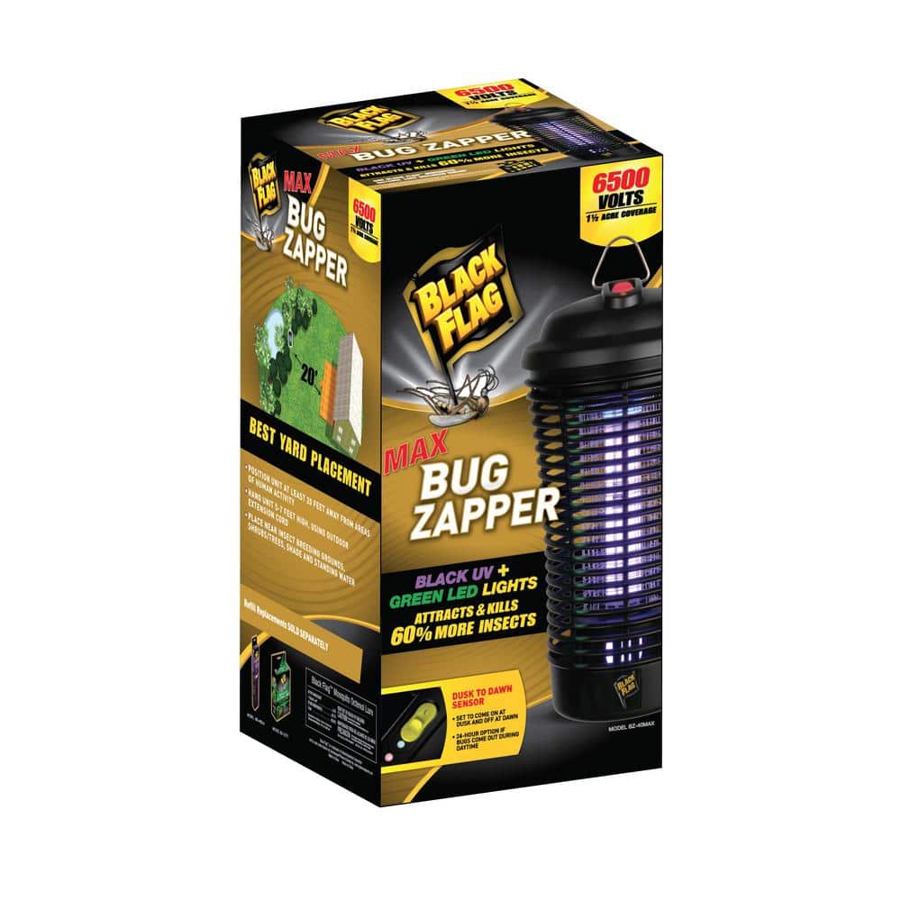 6000-Volt 40-Watt Max Bug Zapper Insect Killer with Black UV light and Green LED lights - Hercitys