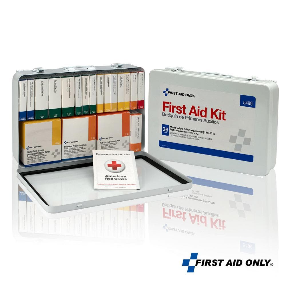 75-Person, 36 Unitized Metal Osha First Aid Case with BBP and CPR Kits - Hercitys