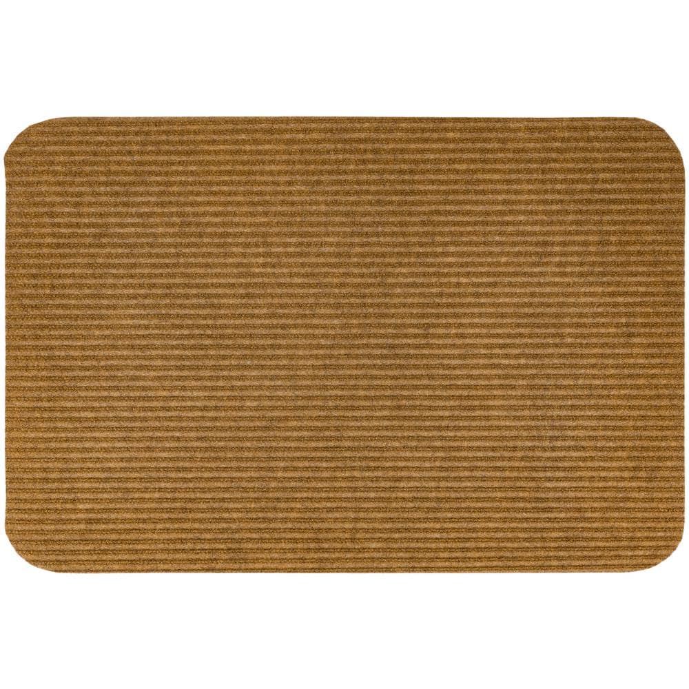 Striped Utility Mat Tan Indoor/Outdoor 24 in. x 36 in. Utility Door Mat - Hercitys