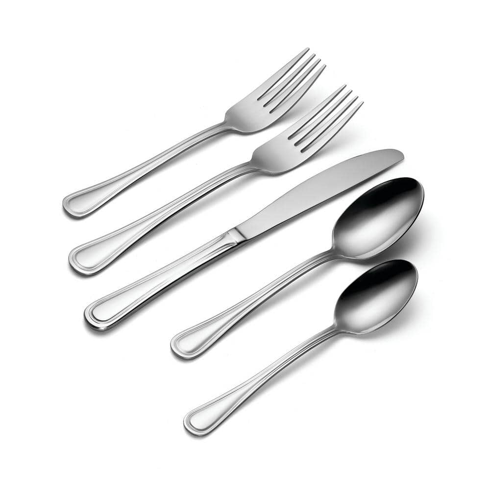 Tress 62-Piece Silver 18/0-Stainless Steel Flatware Set (Service For 8) - Hercitys