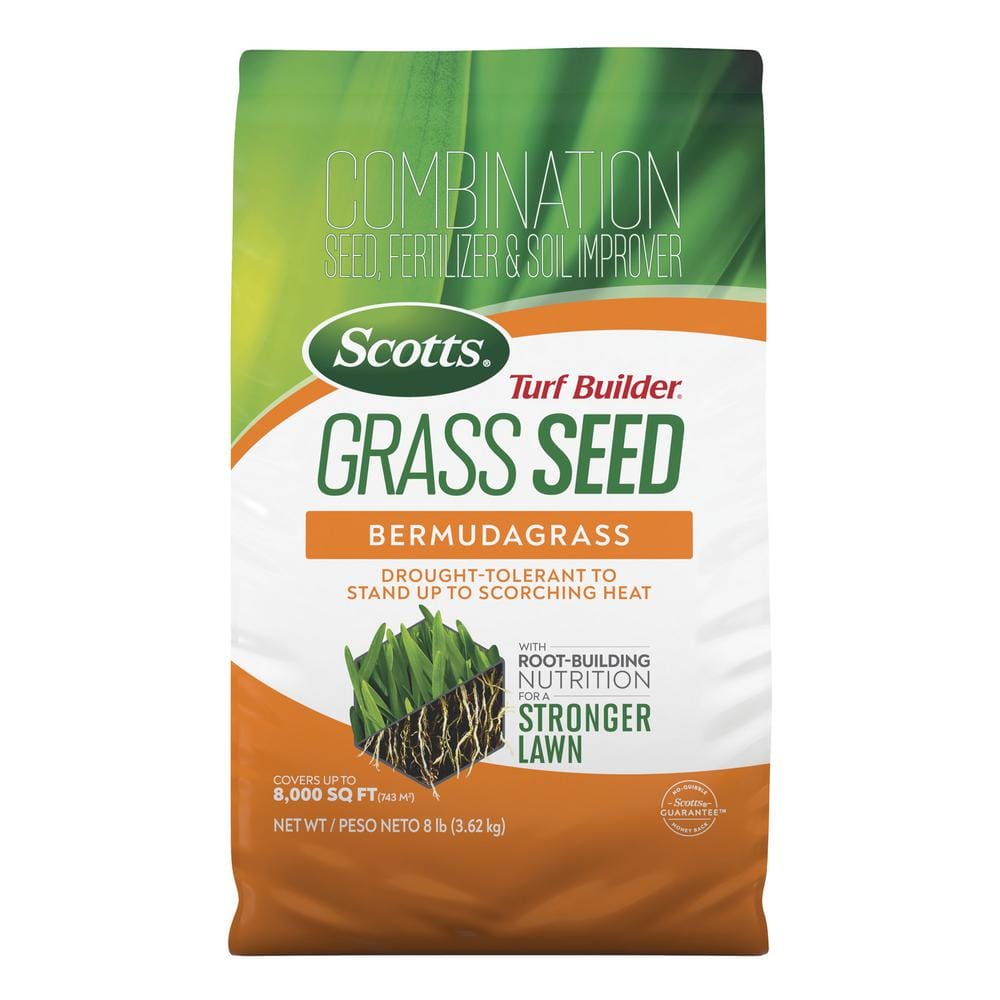 Turf Builder 8 lbs. Grass Seed Bermudagrass with Fertilizer and Soil Improver, Drought-Tolerant - Hercitys