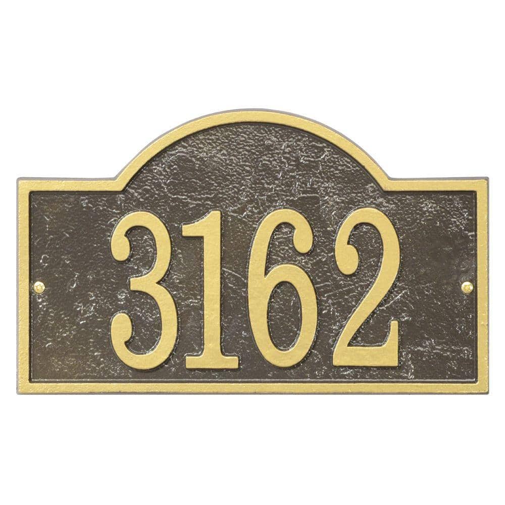 Fast and Easy Arch House Number Plaque, Bronze/Gold - Hercitys