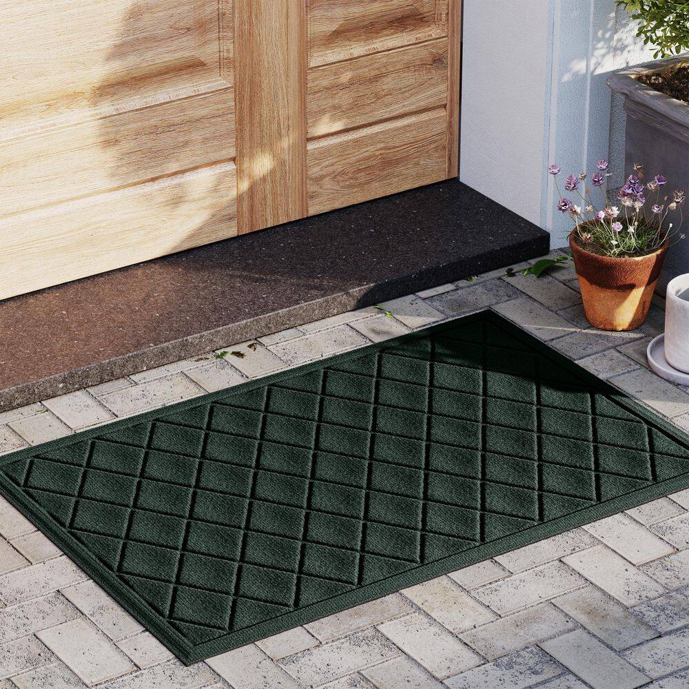 Waterhog Argyle Evergreen 23 in. x 35 in. PET Polyester Indoor Outdoor Door Mat - Hercitys