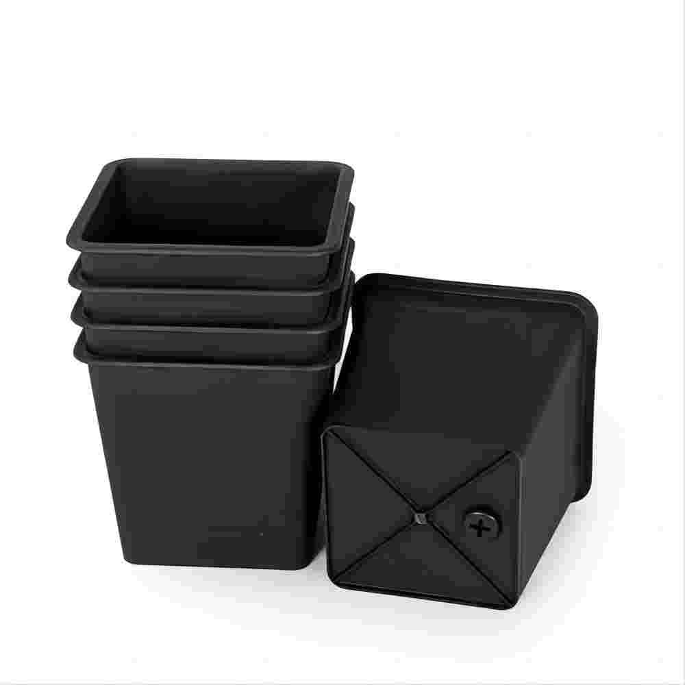 7.9 in. L x 7.9 in. W x 6.7 in. H Square Garden Plastic Nursery Plant Pot with Drainage (5-Pack). - Hercitys