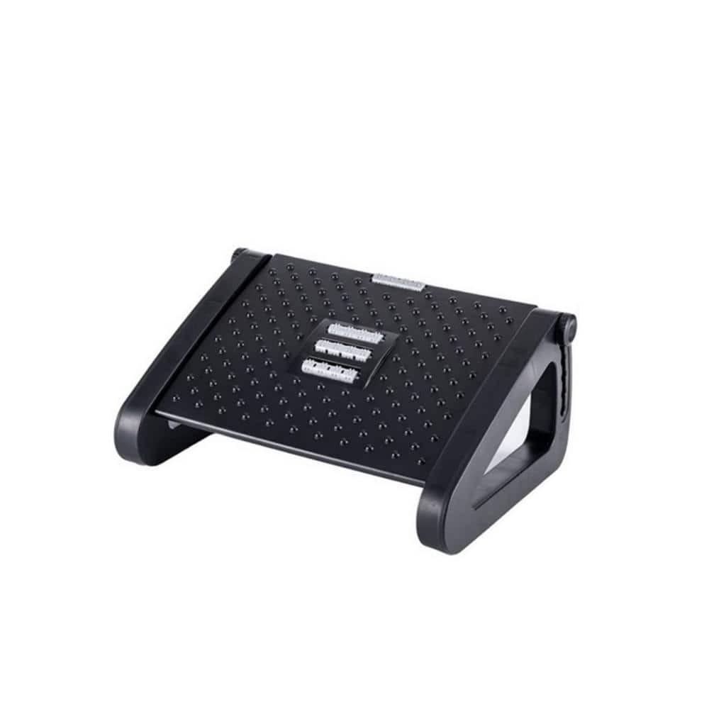 Black 6 Heights Adjustable Foot Rest with Massage Roller for Under Desk at Work - Hercitys