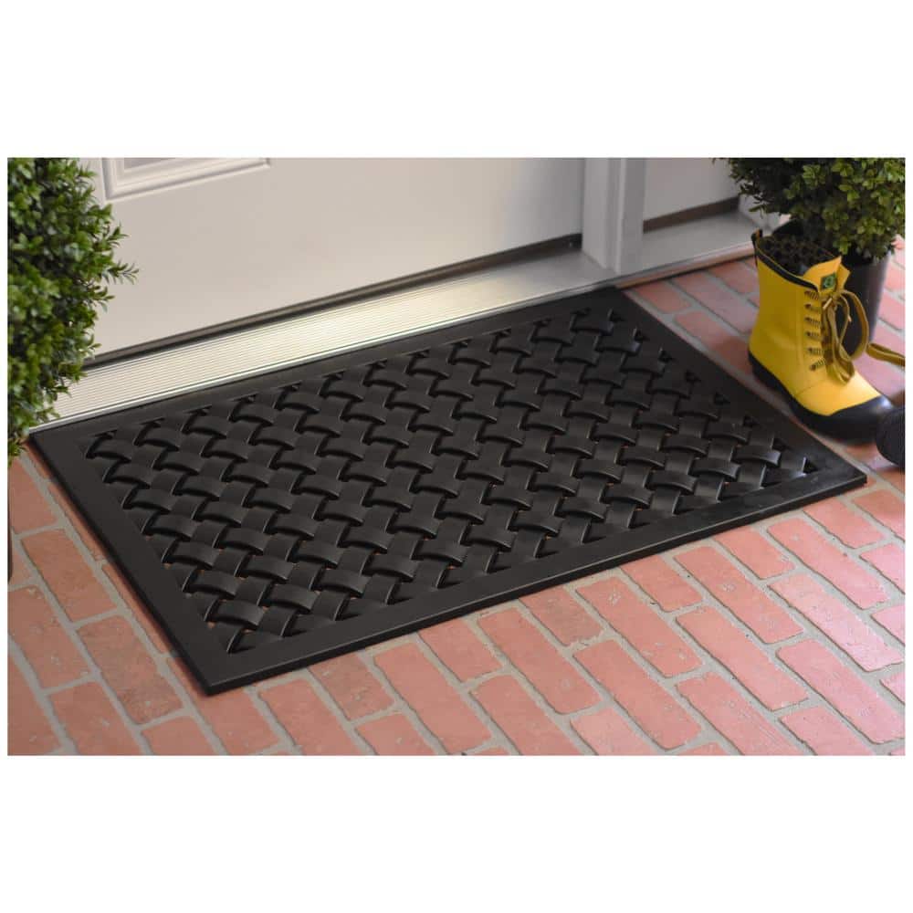 Hampton Weave 18 in. x 48 in. Rubber Door Mat - Hercitys