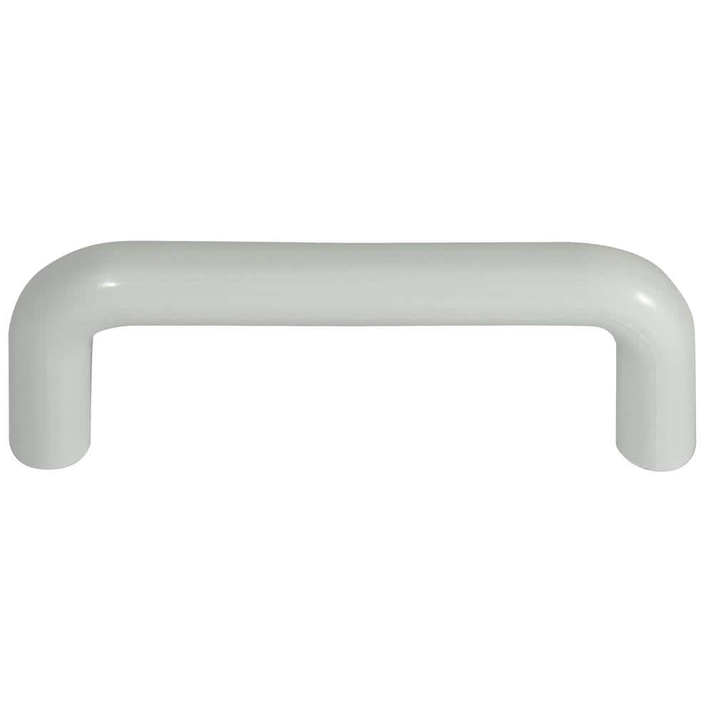 Plastics 4 in. Center-to-Center White Bar Pull Cabinet Pull (25-Pack) - Hercitys