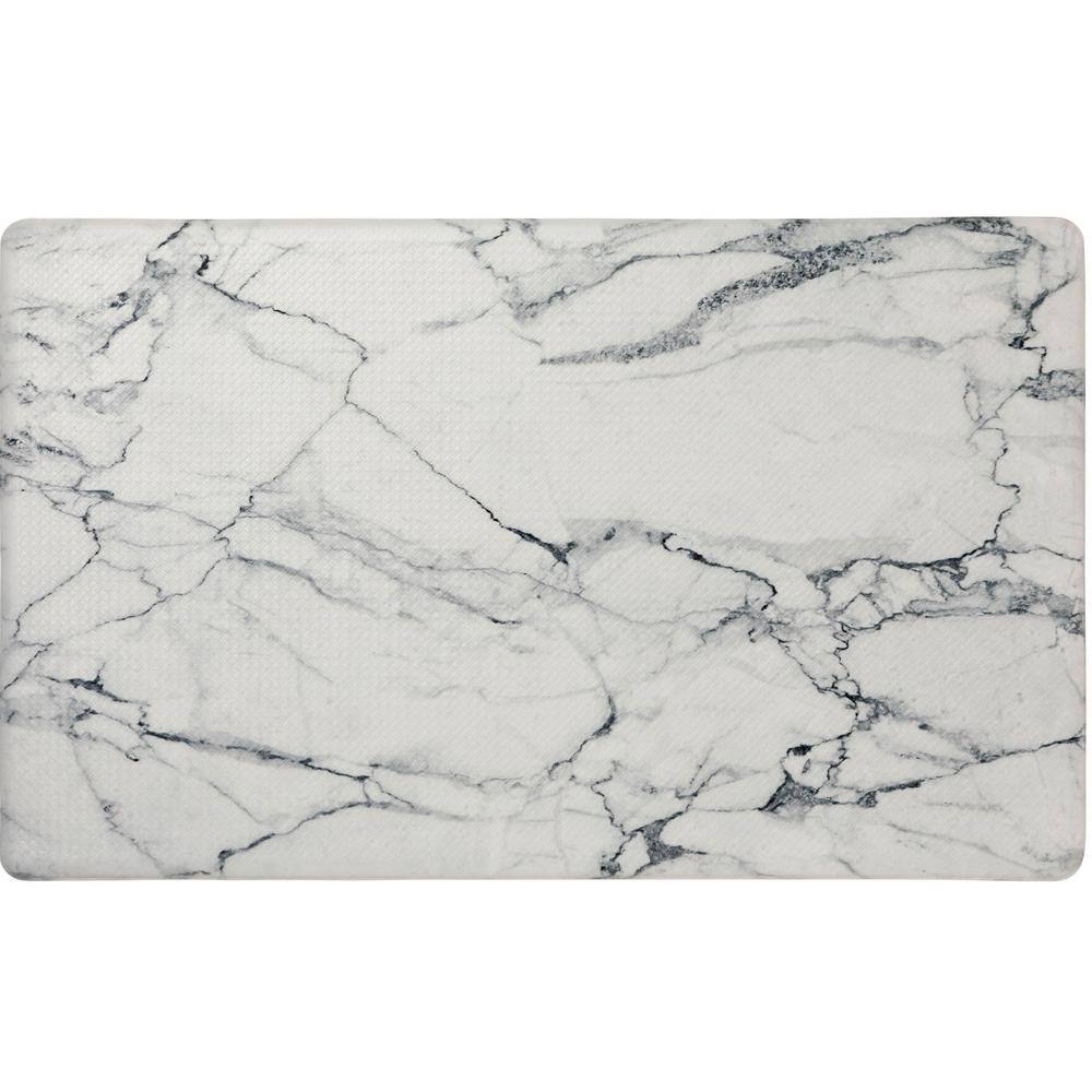 Cozy Living Modern Marble Grey 20 in. x 36 in. Anti Fatigue Kitchen Mat - Hercitys