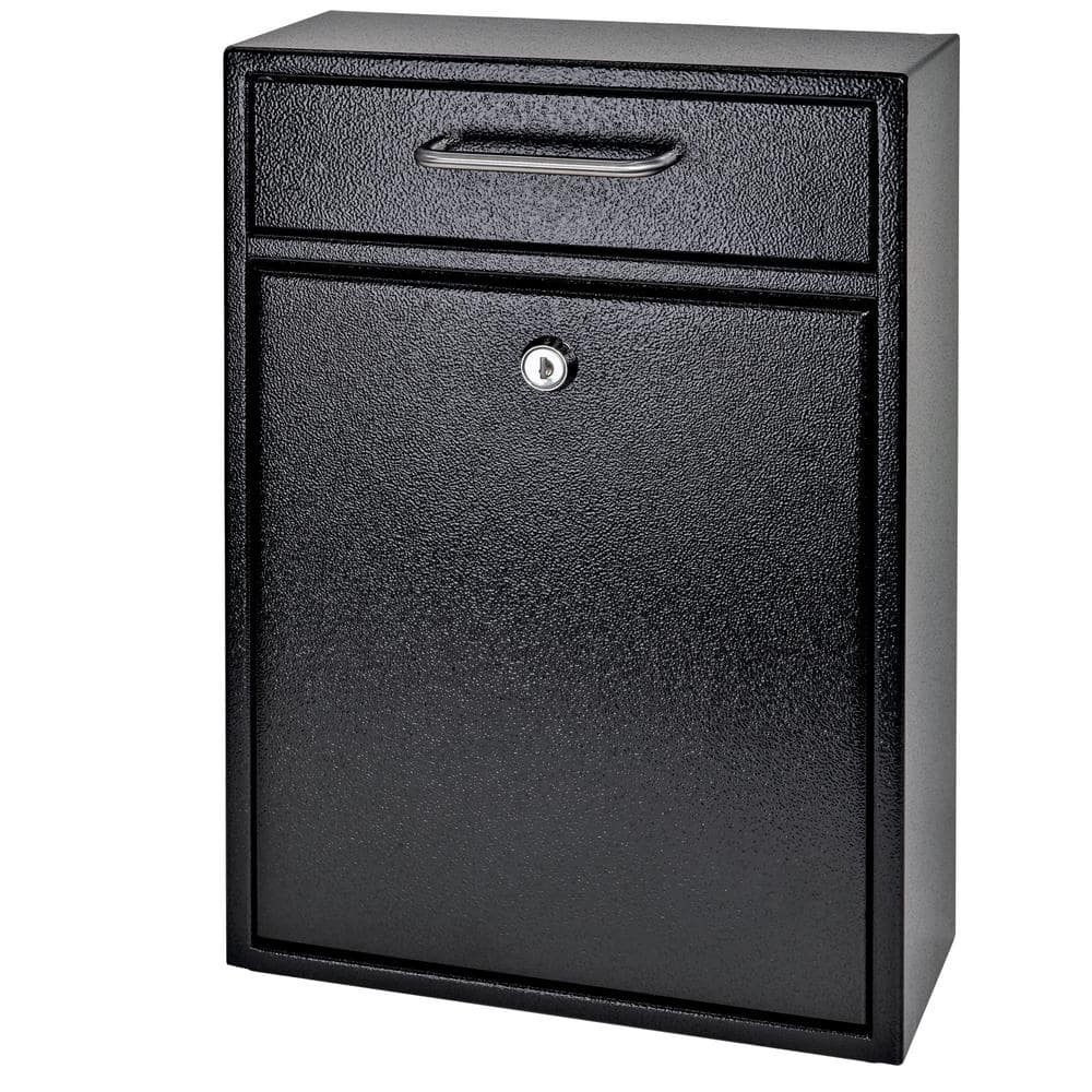 Olympus Locking Wall-Mount Drop Box with High Security Reinforced Patented Locking System, Black - Hercitys