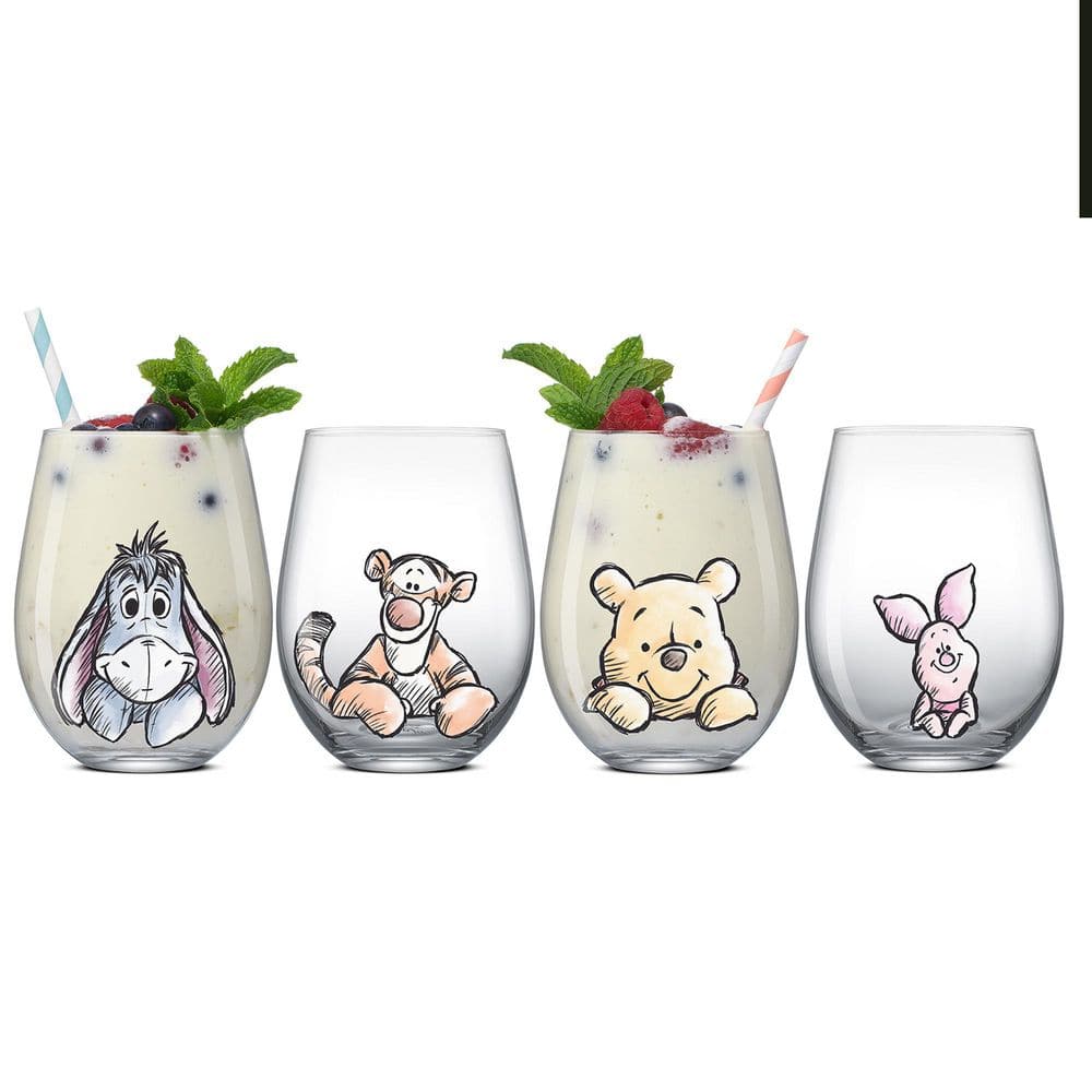 Disney Winnie the Pooh Exploring a Classic Stemless Drinking Glasses, 19 oz. (Set of 4) - Hercitys