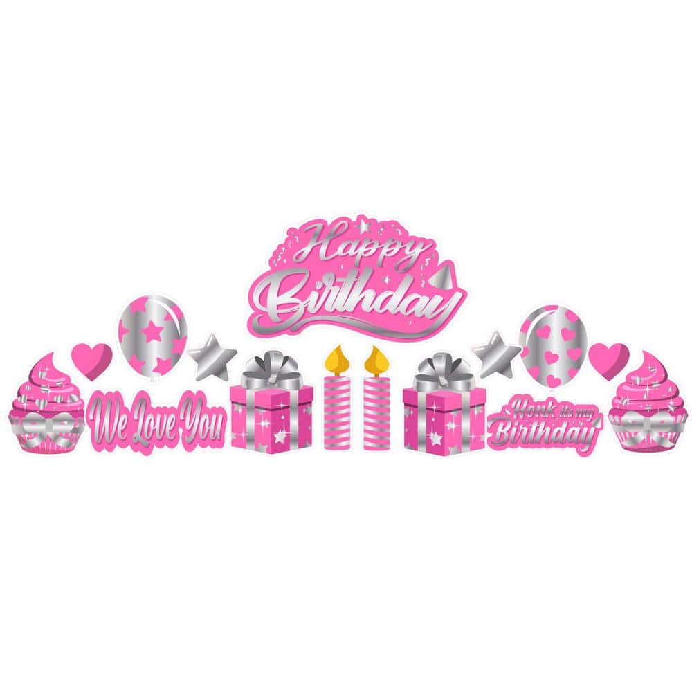 Happy Birthday Quick Set: Hot Pink and Silver - Hercitys