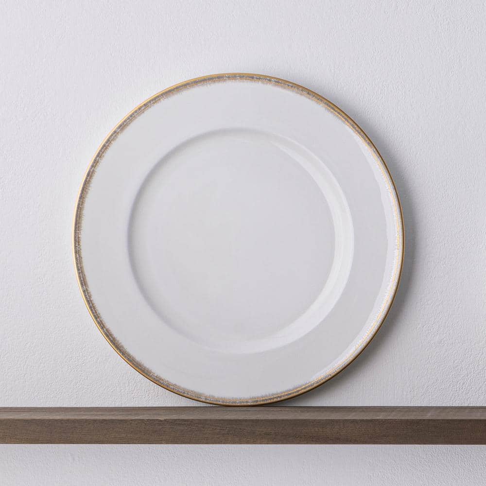 Haku 11 in. (White) Bone China Dinner Plates, (Set of 4) - Hercitys