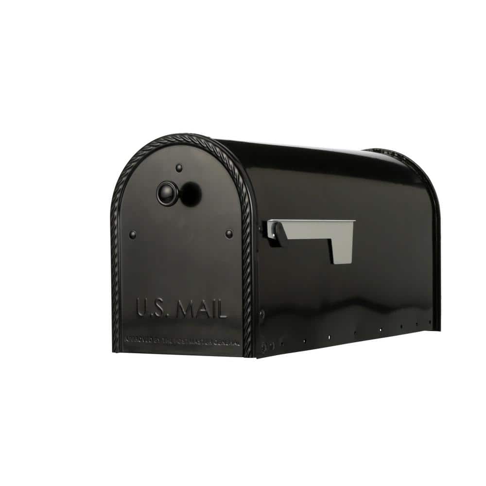 Edwards Black, Large, Steel, Post Mount Mailbox - Hercitys