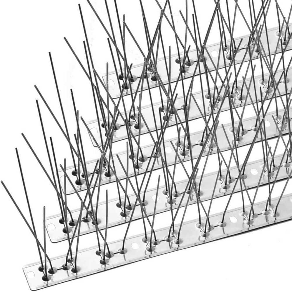 Stainless Steel Bird Spikes 4 in. x 3 in. 6-Needle 360° Coverage Weatherproof Easy Install - Hercitys